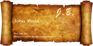 John Buda névjegykártya